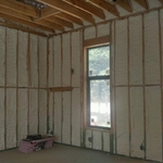 Open Cell Spray Foam Insulation Installed In Walll