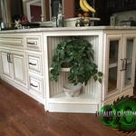 Beautiful white stain grade island with glaze