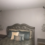 Crystal chandelier flush mounted
