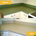 Before and after countertop
