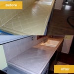 Before and After on Tiled countertop