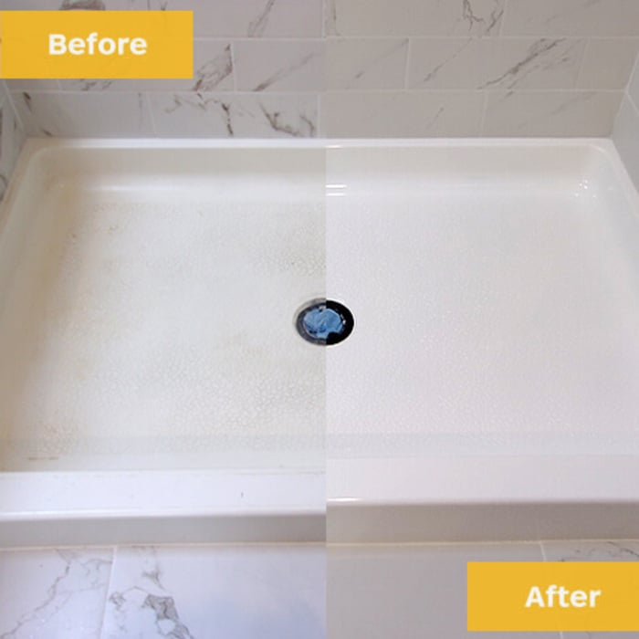 Before and After Shower Pan