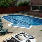 Pool deck before.