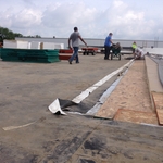 Tearing off old EPDM Membrane