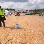 Laying down 2 layers of Plywood