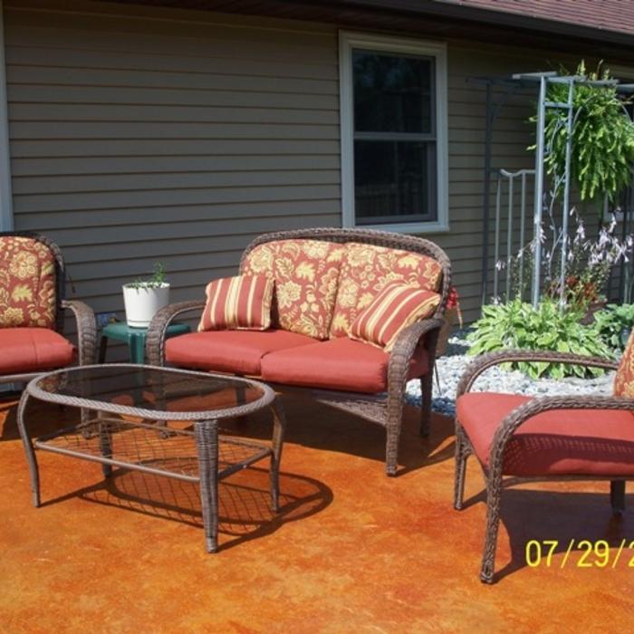 stamped and colored patio