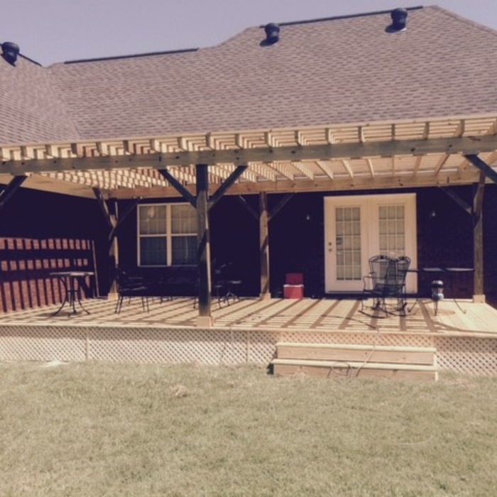 Custom wood deck with Pergola