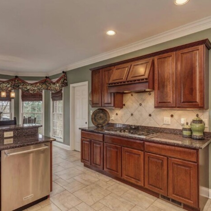 Cabinets and counters and stainless