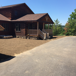 Graded yard with topsoil