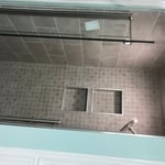 shower with tile celling