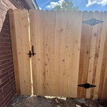 Dog ear cedar fence