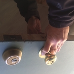 Replacing door knob, front door lock. Lock replace