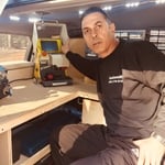 David inside his mobile security van