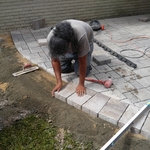 Working on patio