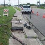 Sidewalk before Uretek