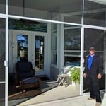 Double sliding screen doors
