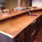 Concrete countertop with stone edge