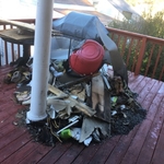 Debris from porch fire