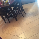 Dinner room tile installation.