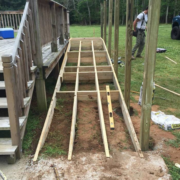 Wheelchair Ramp Frame Installed