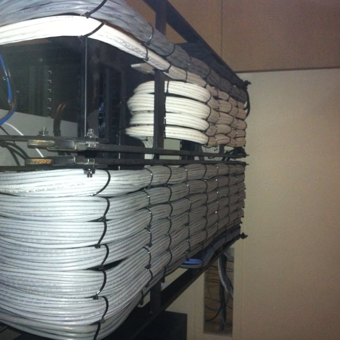 Using the ladder rack properly between 2 racks.