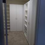 Walk in closet with deco doors