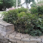 Flagstone garden boundary wall