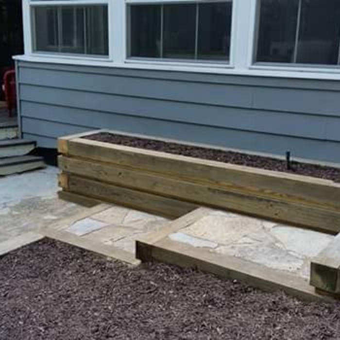 Timber step and planter
