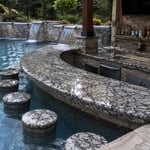 Swim up bar and stools