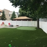 Winthrop, MA Back yard with golf green