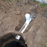 New inlet line with sewer popper