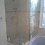 Shower over jacuzzi