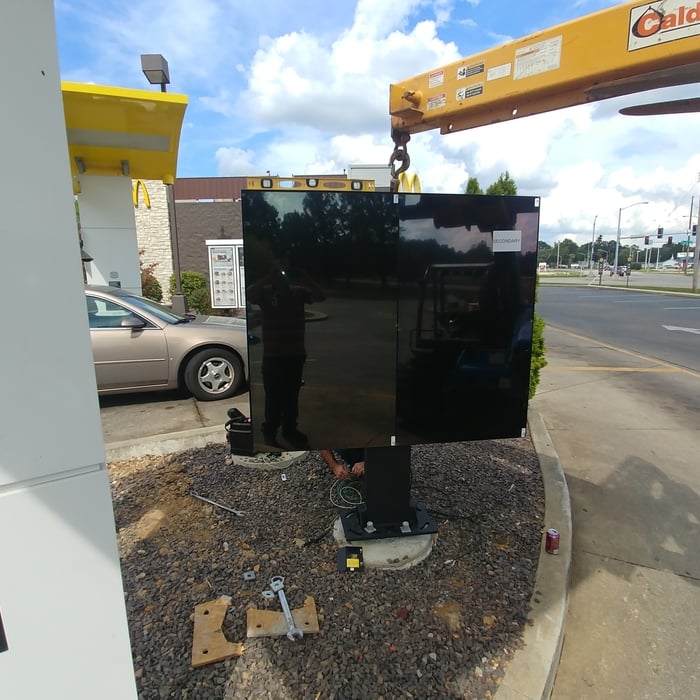 Menuboard install in progress