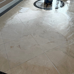 Marble floor being honed