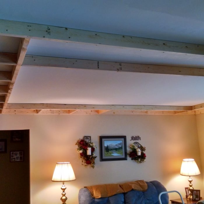 In Progress: Tray ceiling installation