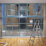 Warehouse floor to ceiling glass