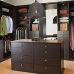 Contemporary Closet - Red Neat Brushed Nickel Hardware