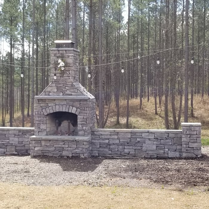 Wood burning fireplace