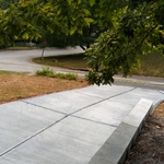 Driveway with retaining wall