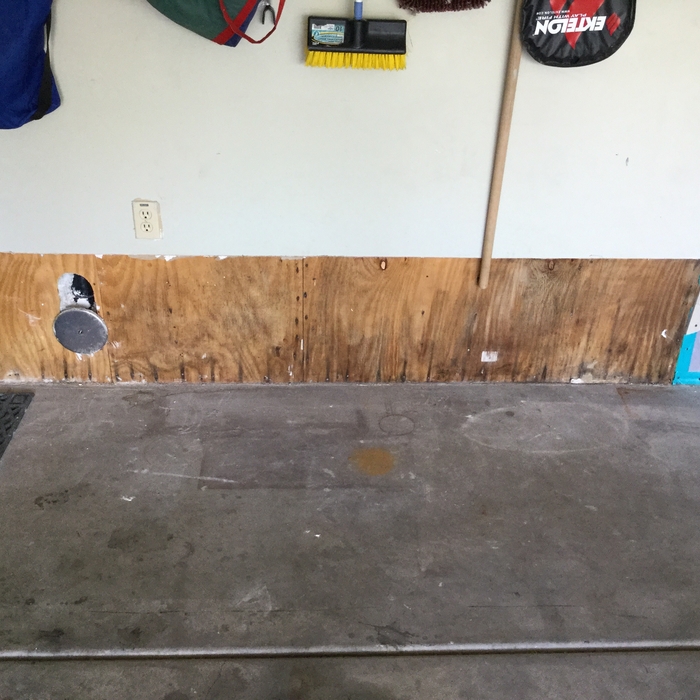 repaired water damaged drywall