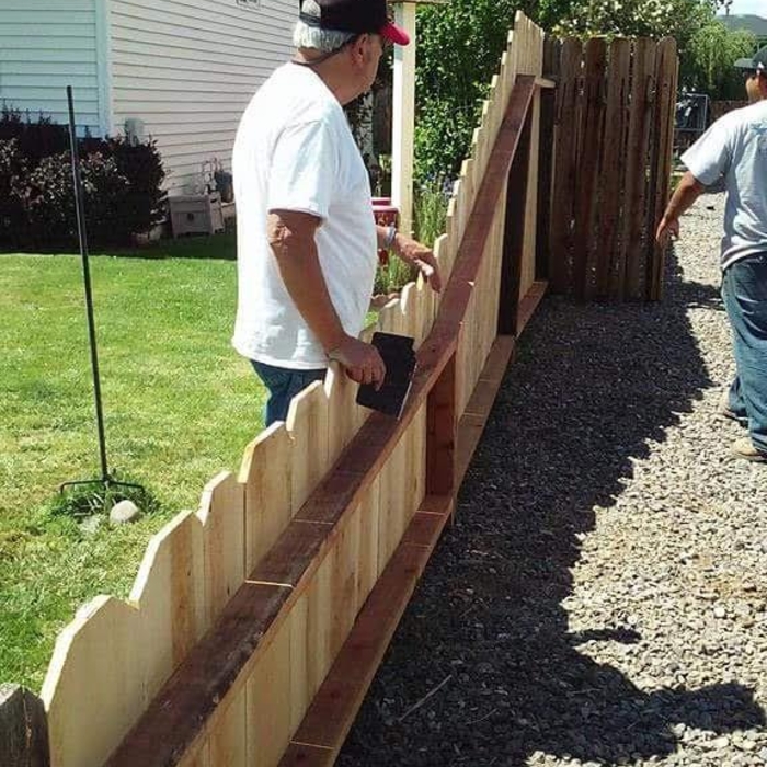 Angle Cedar Fence