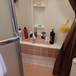 Shower seat tile BEFORE
