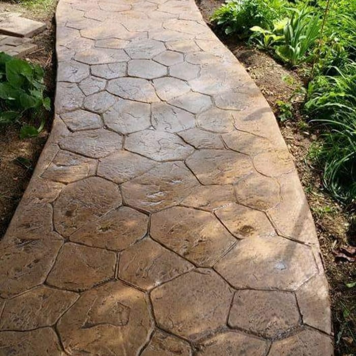 Brown stamped sidewalk