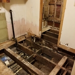 removed kitchen and bathroom floors