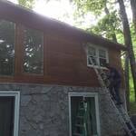 siding of house being stain