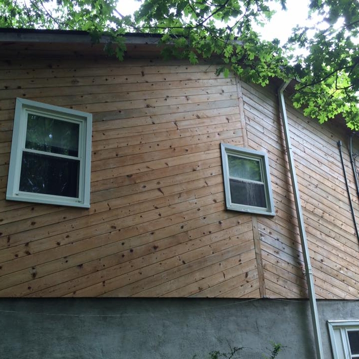 Wood power washed
