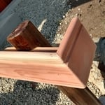 Detail of redwood handrail