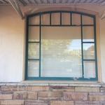 Old wooden picture window