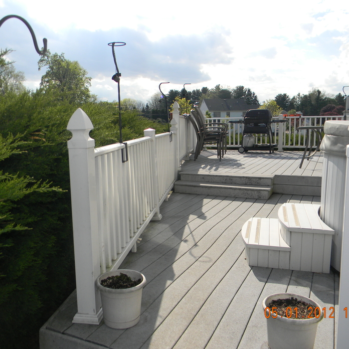 Existing Deck and tub.