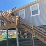 Replaced decking, then stained months later